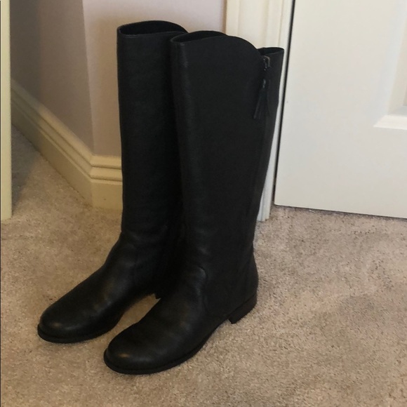 Naturalizer Shoes Jinnie Black Leather Riding Boot By